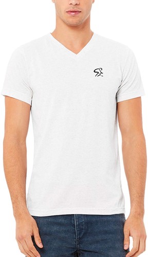 Mens Triblend VNeck White Medium