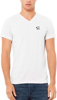 Mens Triblend VNeck White Small